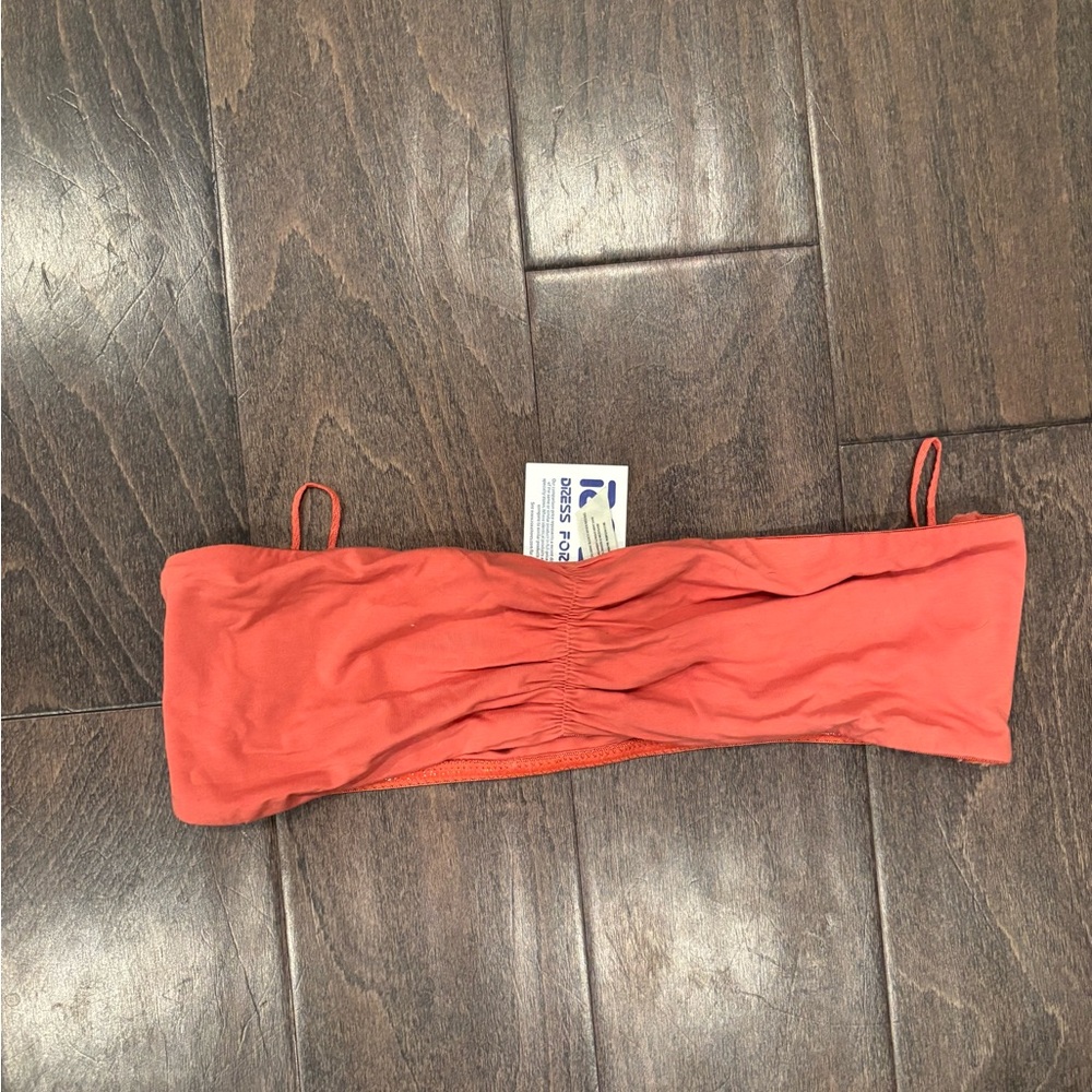 Free People Coral Bandeau Bikini Top
